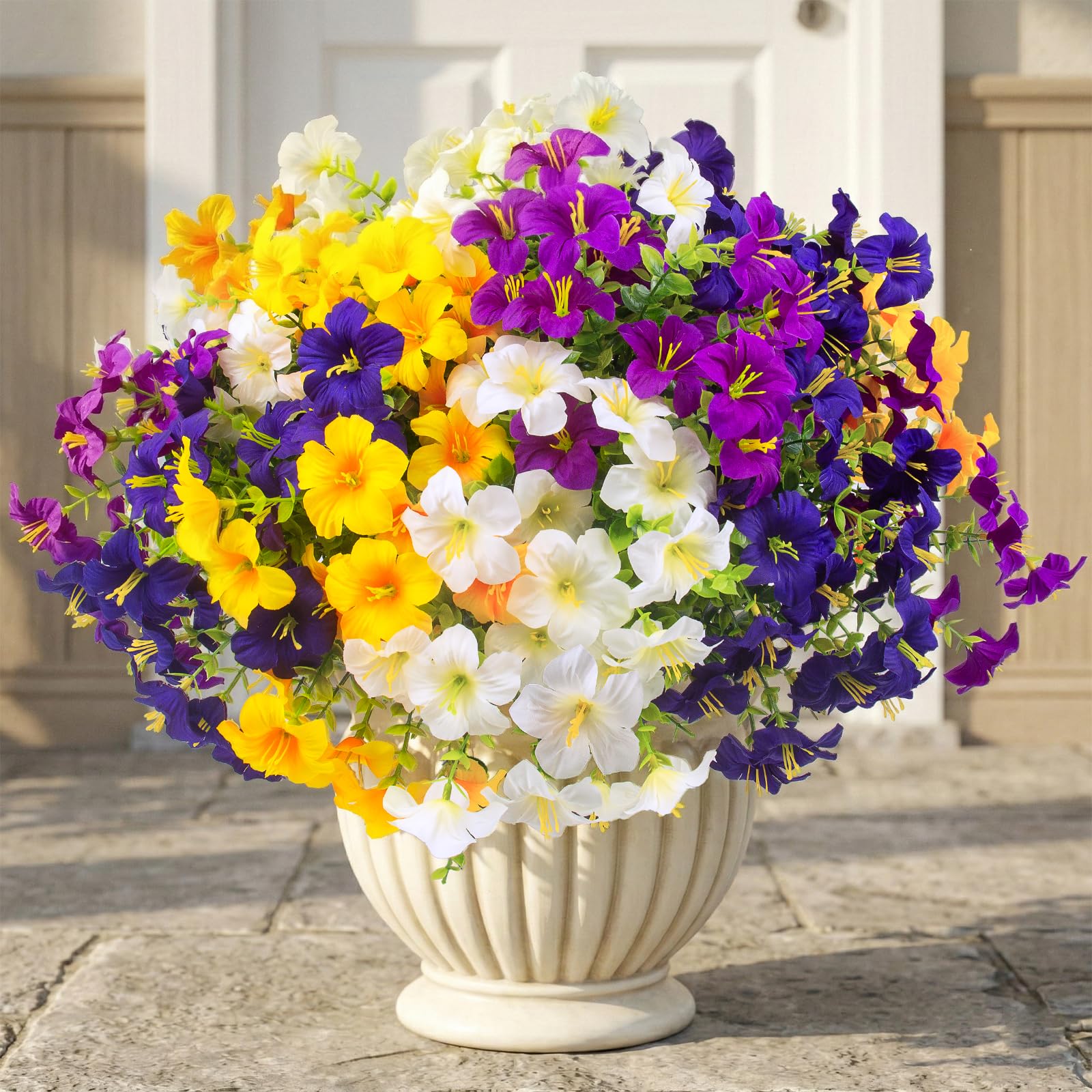 Daynight 16 Pcs Faux Petunias Multi-Color