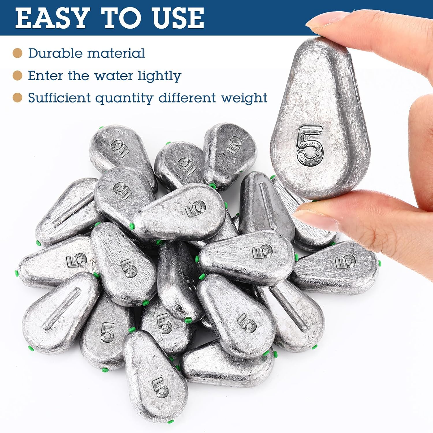 WinnerWhy No Roll Sinker Fishing Weights, Flat Inline Sinkers Weights No Snag Slip Sinkers Saltwater Flat Bank River Surf Fishing Gear Tackle for Freshwater Catfish Rig