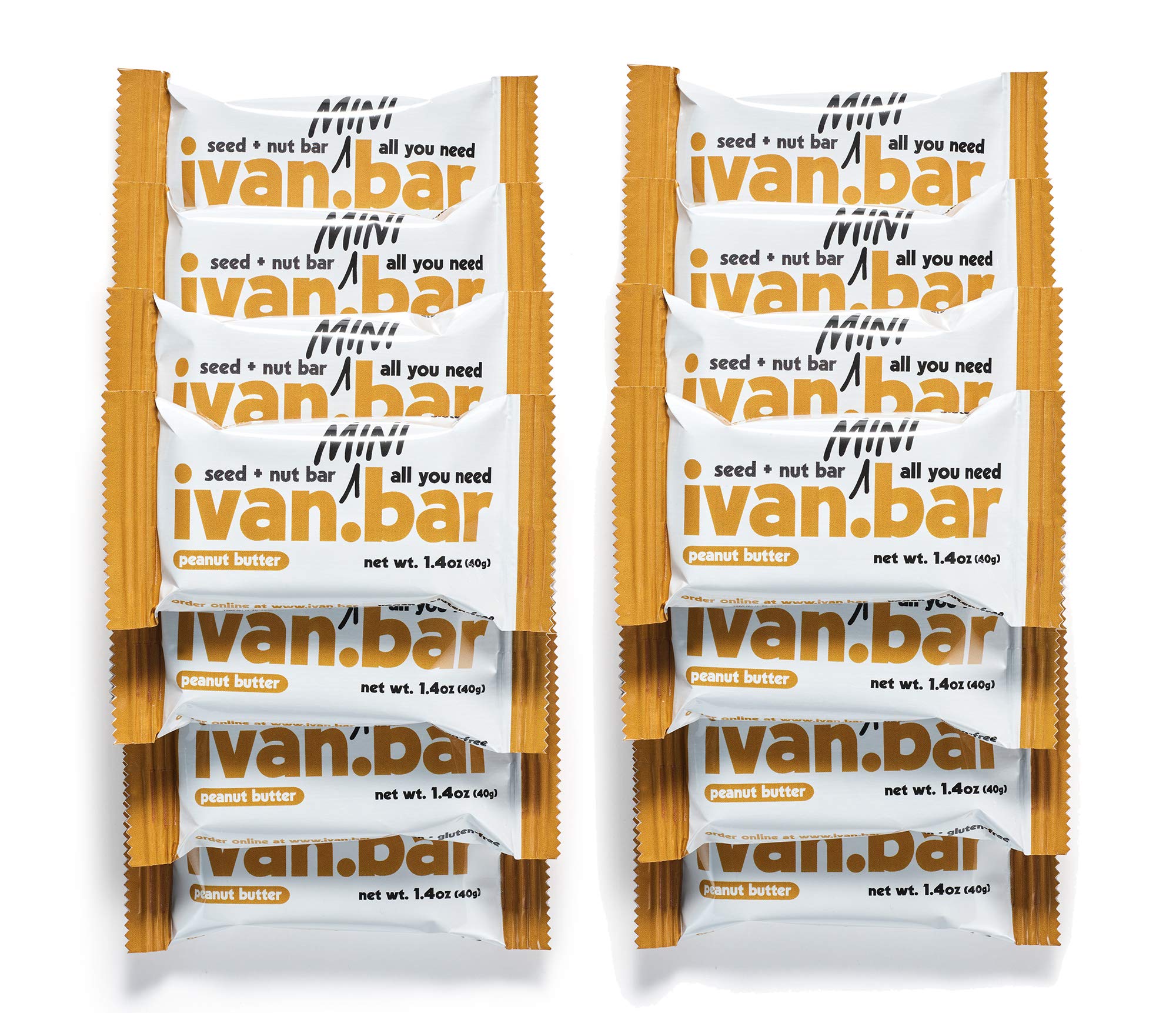 ivan.bar Protein Packed Energy Snack Bar | Provides Healthy Energy | Vegan, All Natural Ingredients | Soy, Dairy & Gluten Free (Peanut Butter, 1.4 Ounce (Pack of 24 Bars))