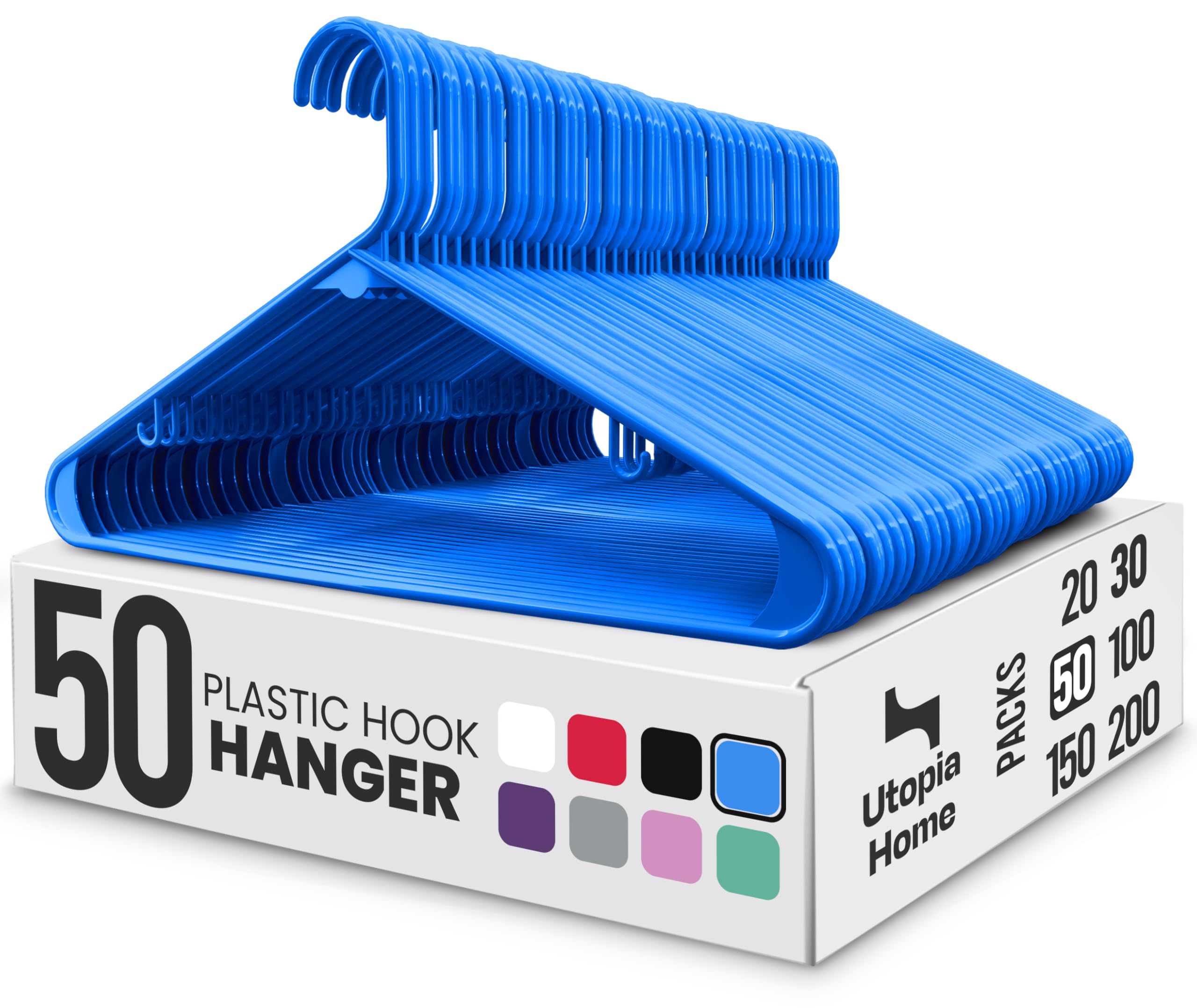 Amazon.com: Utopia Home Plastic Hangers 50 Pack – Built-in Strap
