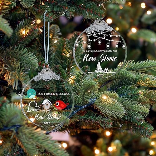 Miniatura 4 de Adorno de matrimonio de primera Navidad 2023 Mr and Mrs Gifts Glass de 3 pulgadas, regalos de boda para parejas únicos 2023 con caja de regalo,