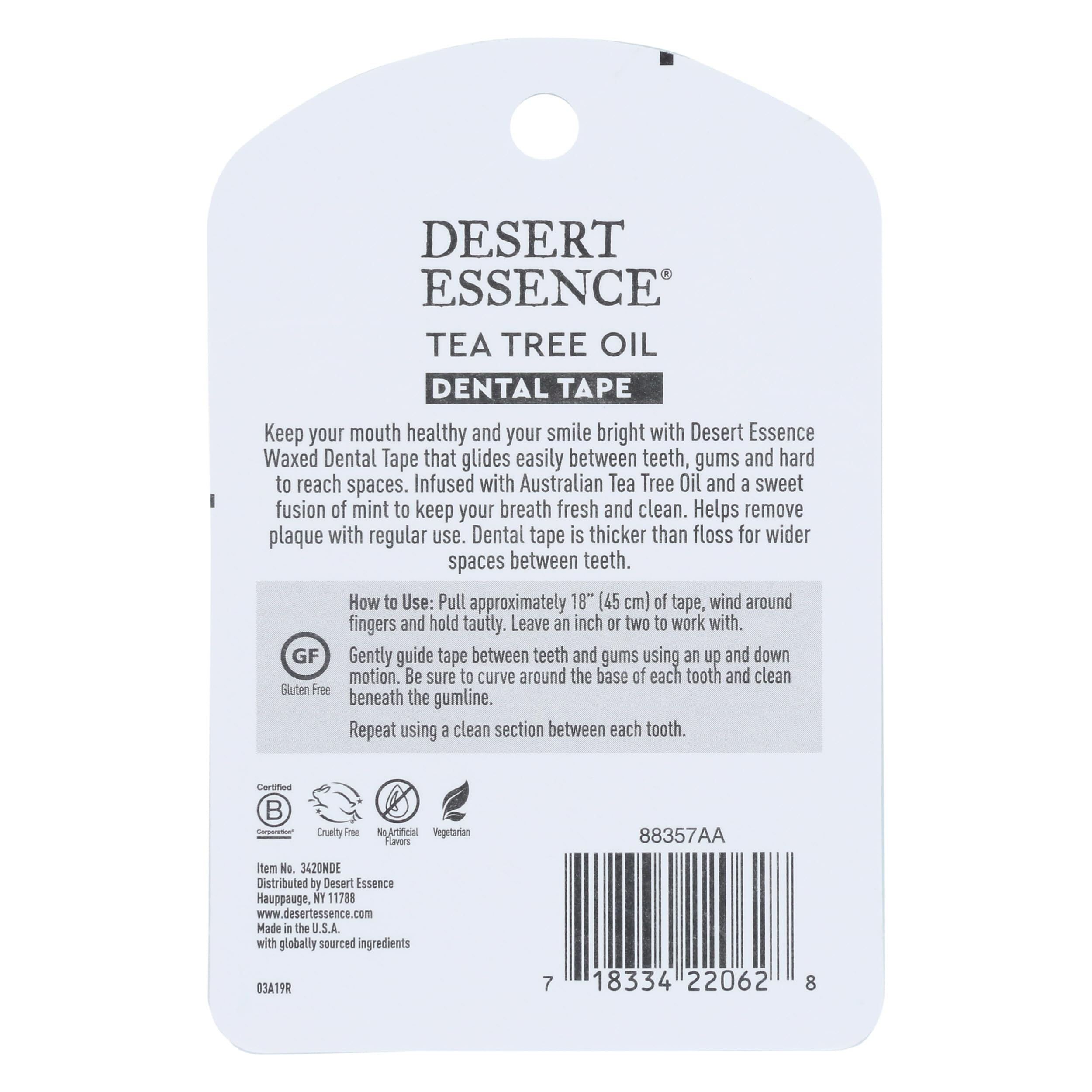 Desert Essence - Tea Tree Oil Dental Tape Waxed - 30 jardów (y) LUCKY PRICE