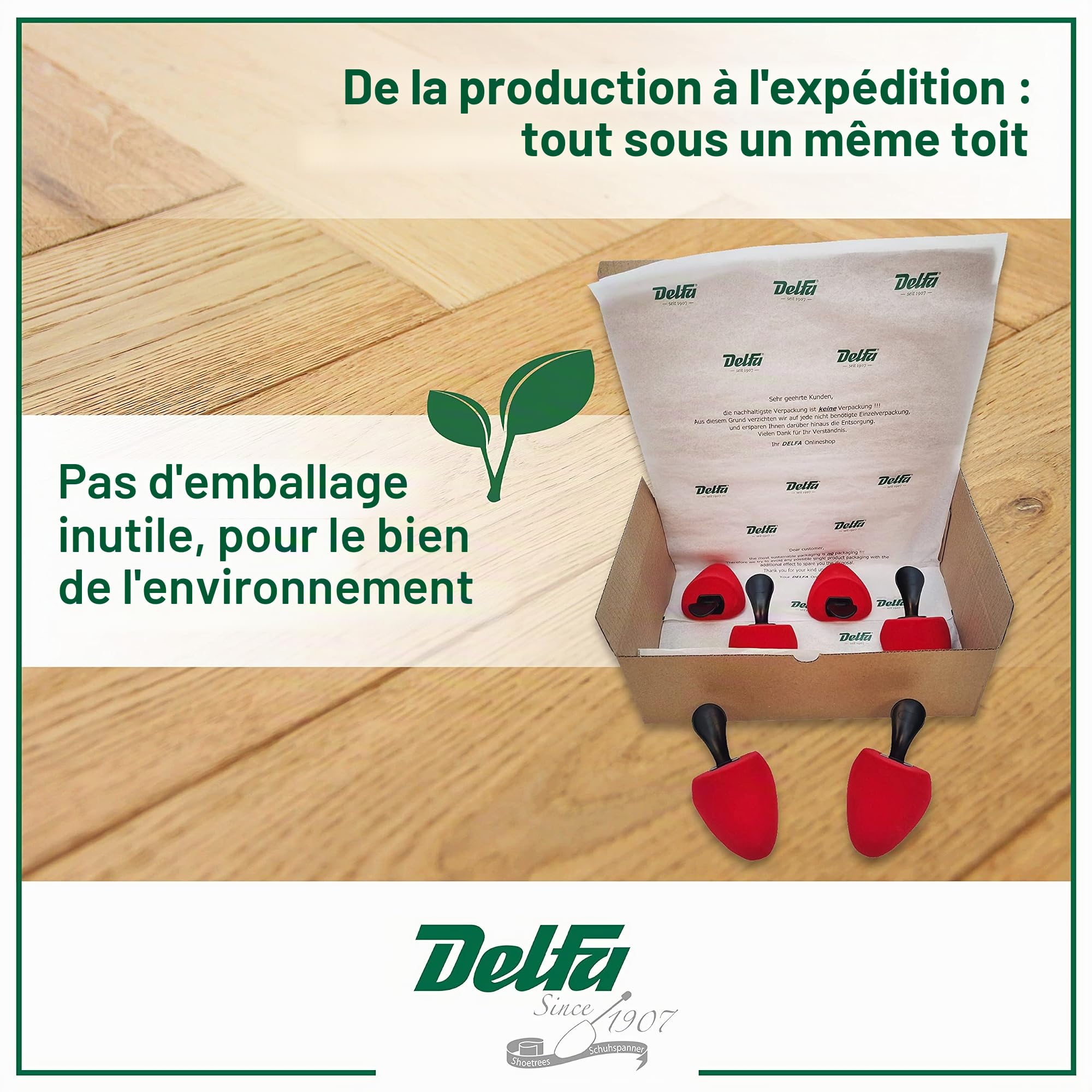 DELFA Kit de 5 paires Embauchoirs au mousse avec poignée “Greta” pour les escarpins, pumps classique