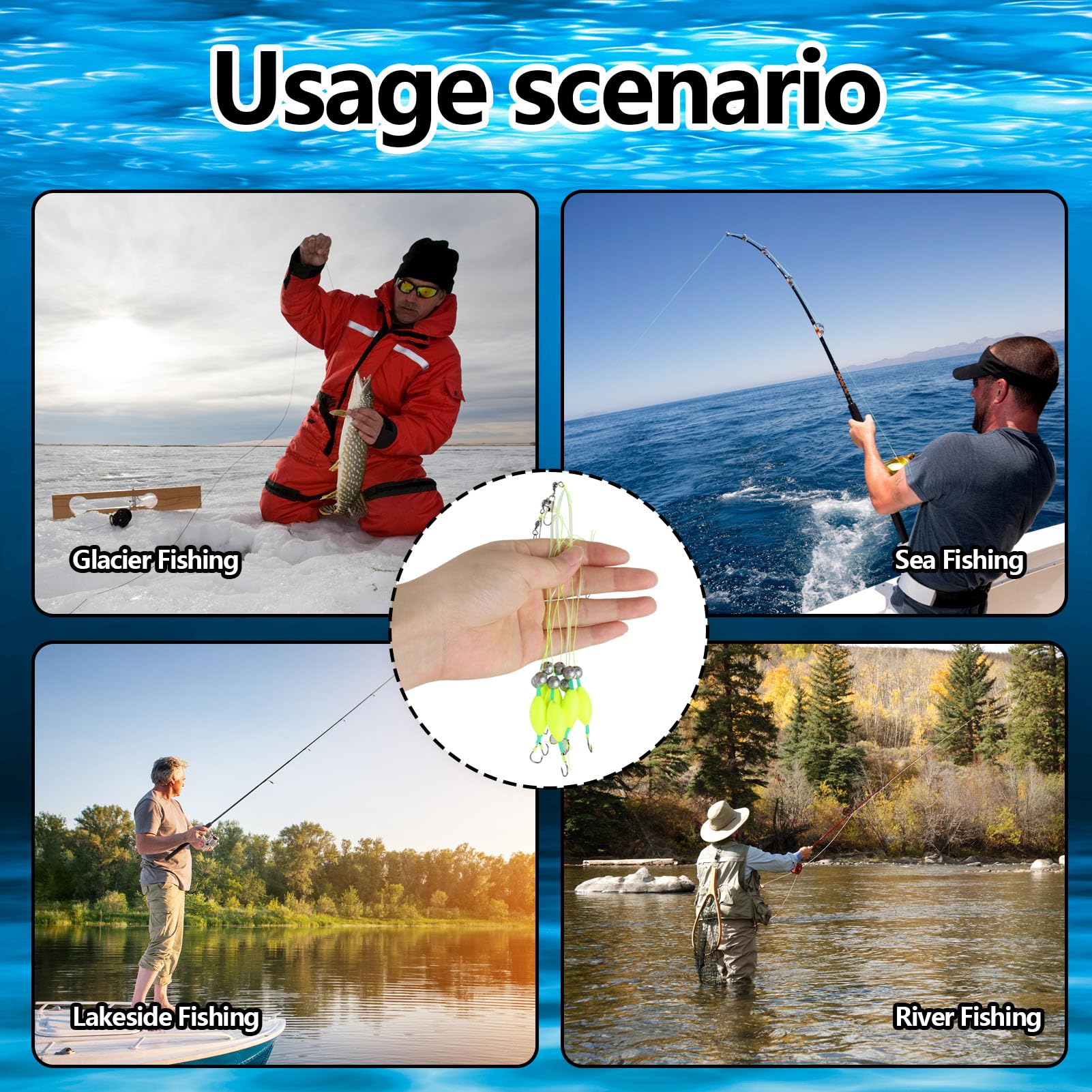 4 piezas doble gancho invertido para pesca de la carpa, anzuelo doble con fondo de línea invertida, para pescadores principiantes y confirmados, ideal para pesca de golpe, mar y agua dulce
