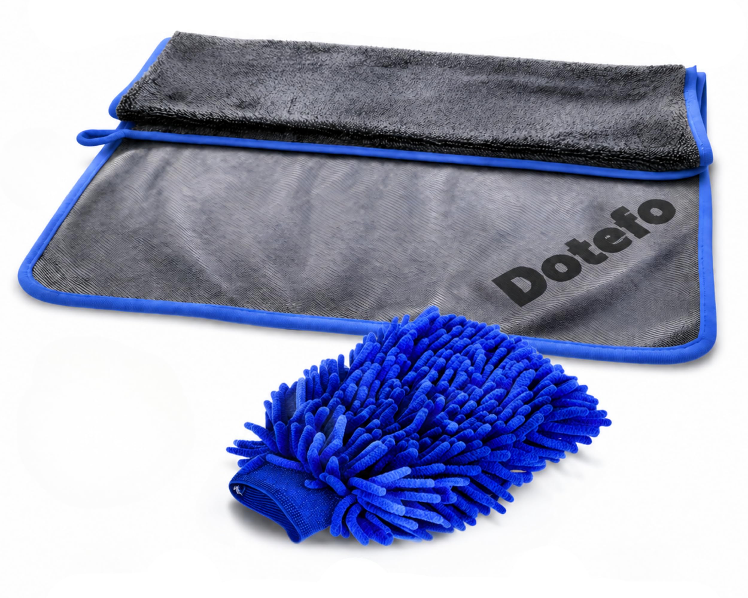Premium Microfiber Car Drying Towel with Chenille Wash Mitt Combo | Super Absorbent Lint-Free Scratch-Free Car Cleaning Cloth for Cars, Bikes, SUVs & Home Cleaning | Grey & Blue-image-17