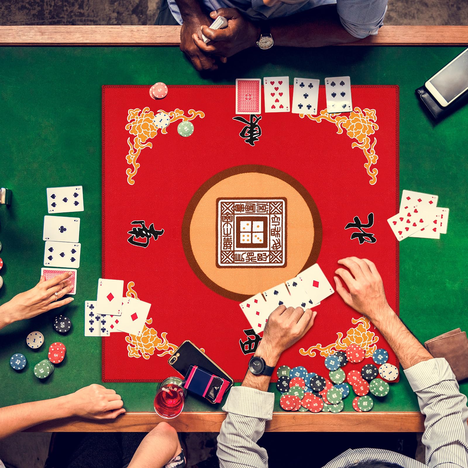 Mahjongg Mat Dikke Mahjong-tafelmat Met Opbergtas, Antislip En