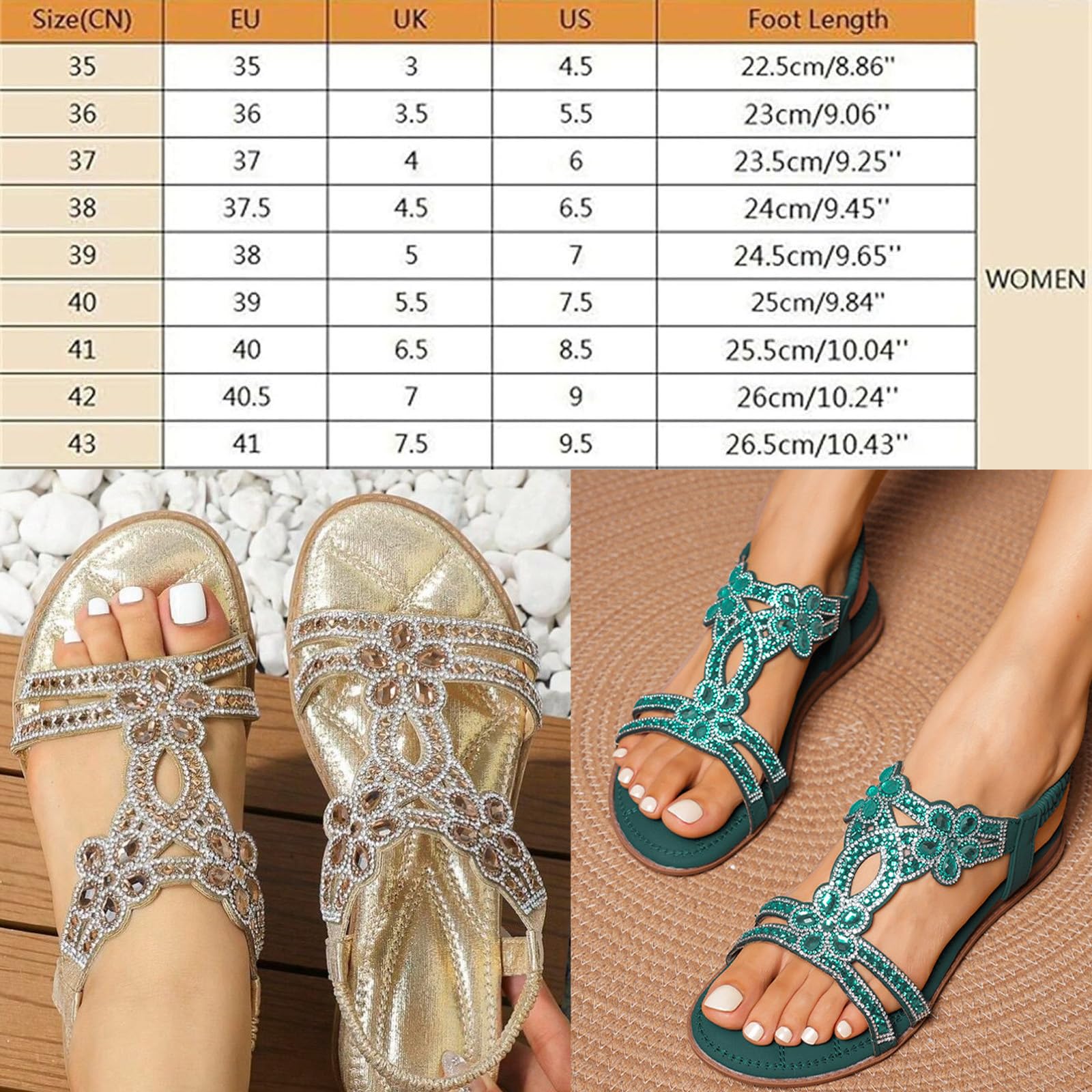 Sandalias de diamantes de imitación para mujer, de verano, elegantes, informales, cómodas, con puntera abierta, sandalias planas para boda con correa elástica en el tobillo