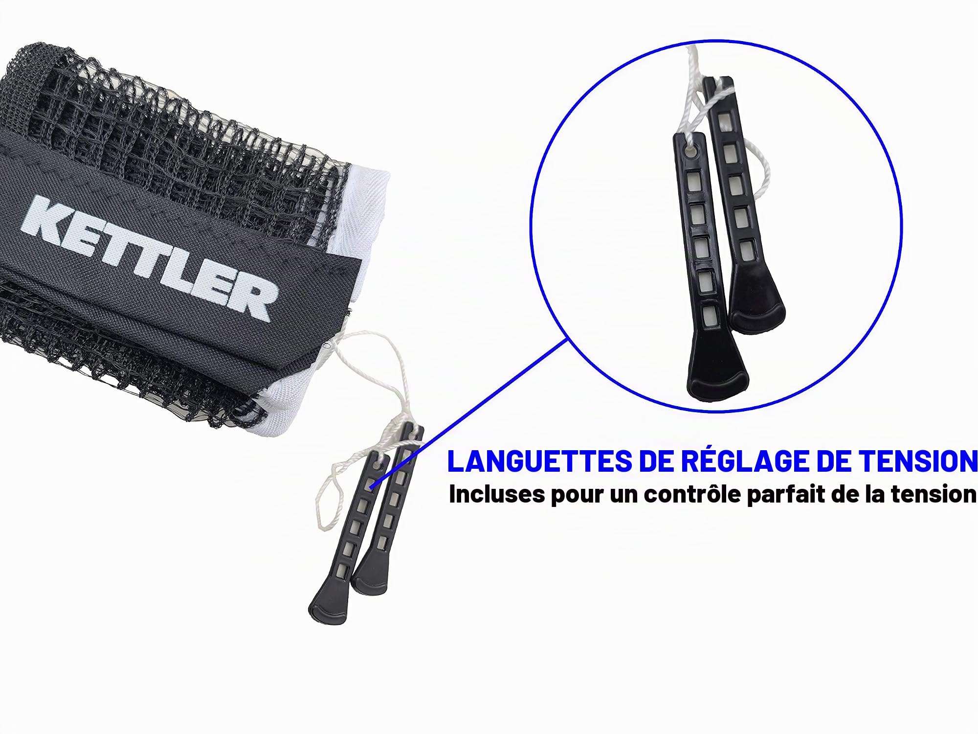 Kettler Filet en Nylon pour Tennis de Table intérieur/extérieur