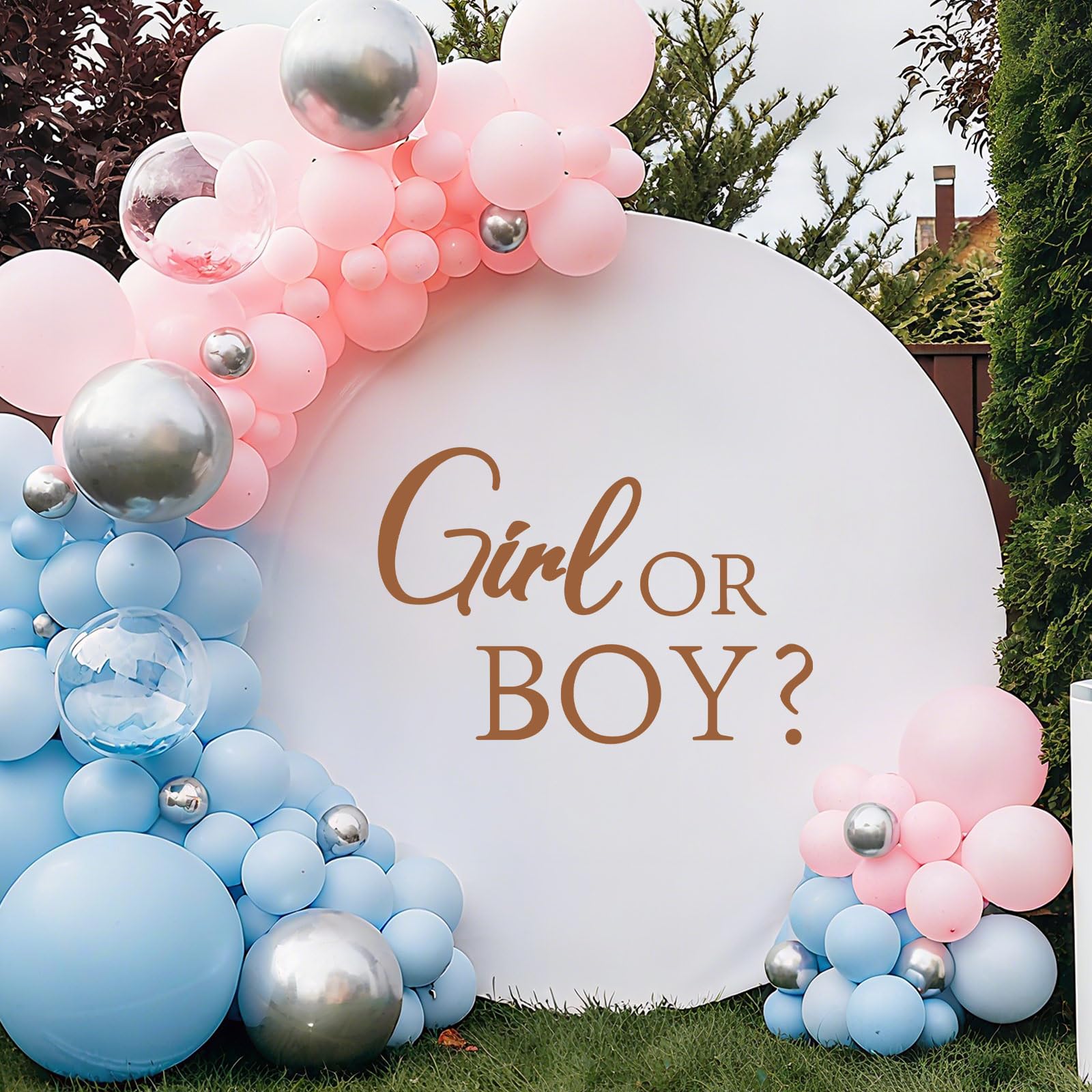 Fatiya Brauner Aufkleber für Jungen oder Mädchen, selbstklebend, PVC, Aufkleber für Jungen oder Mädchen, abnehmbare Geschlechtsoffenbarung, Deko-Buchstaben für Ballonbogen