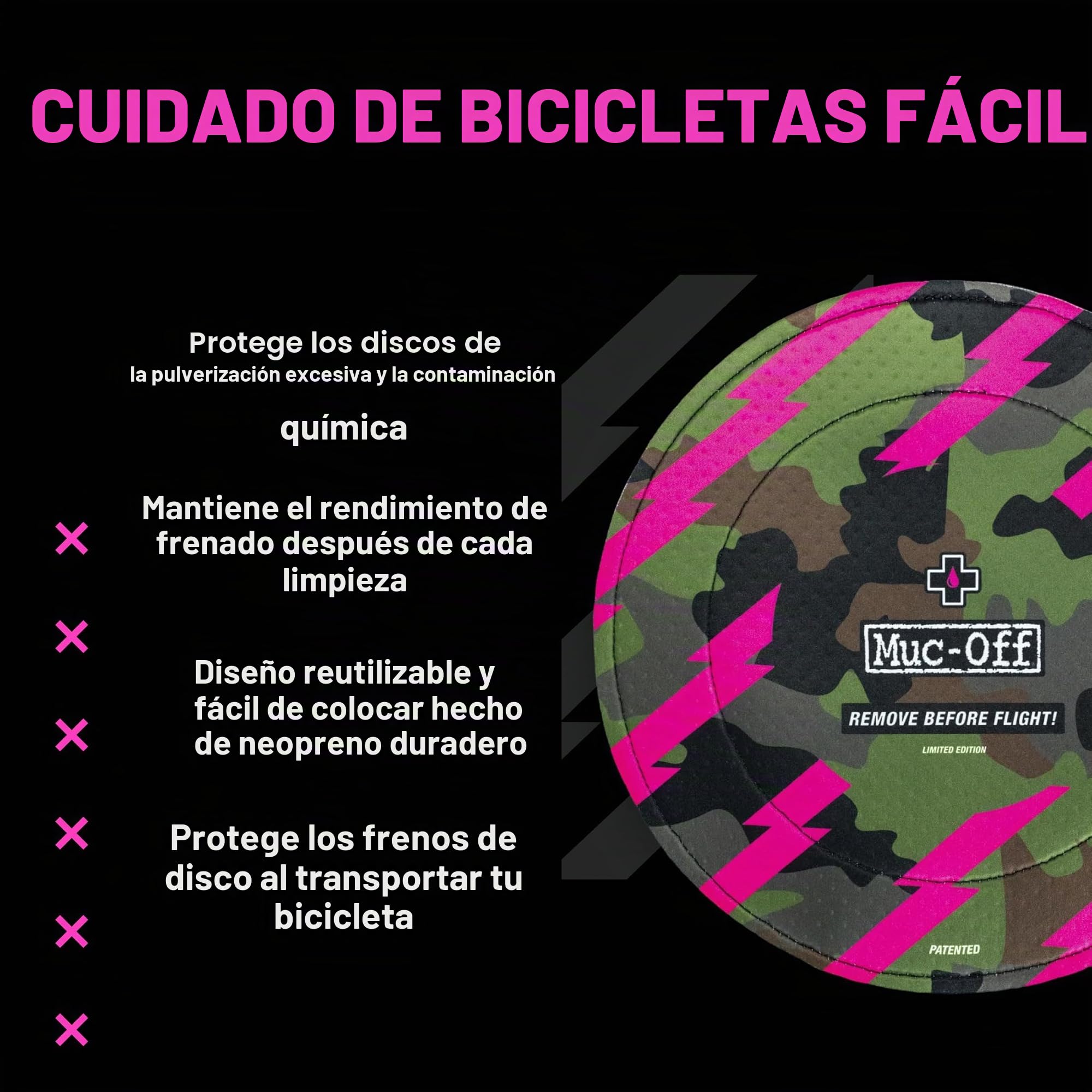 JGO.FUNDAS MUC-OFF P/DISCO DE FRENO CAMUFLAJE (2U)