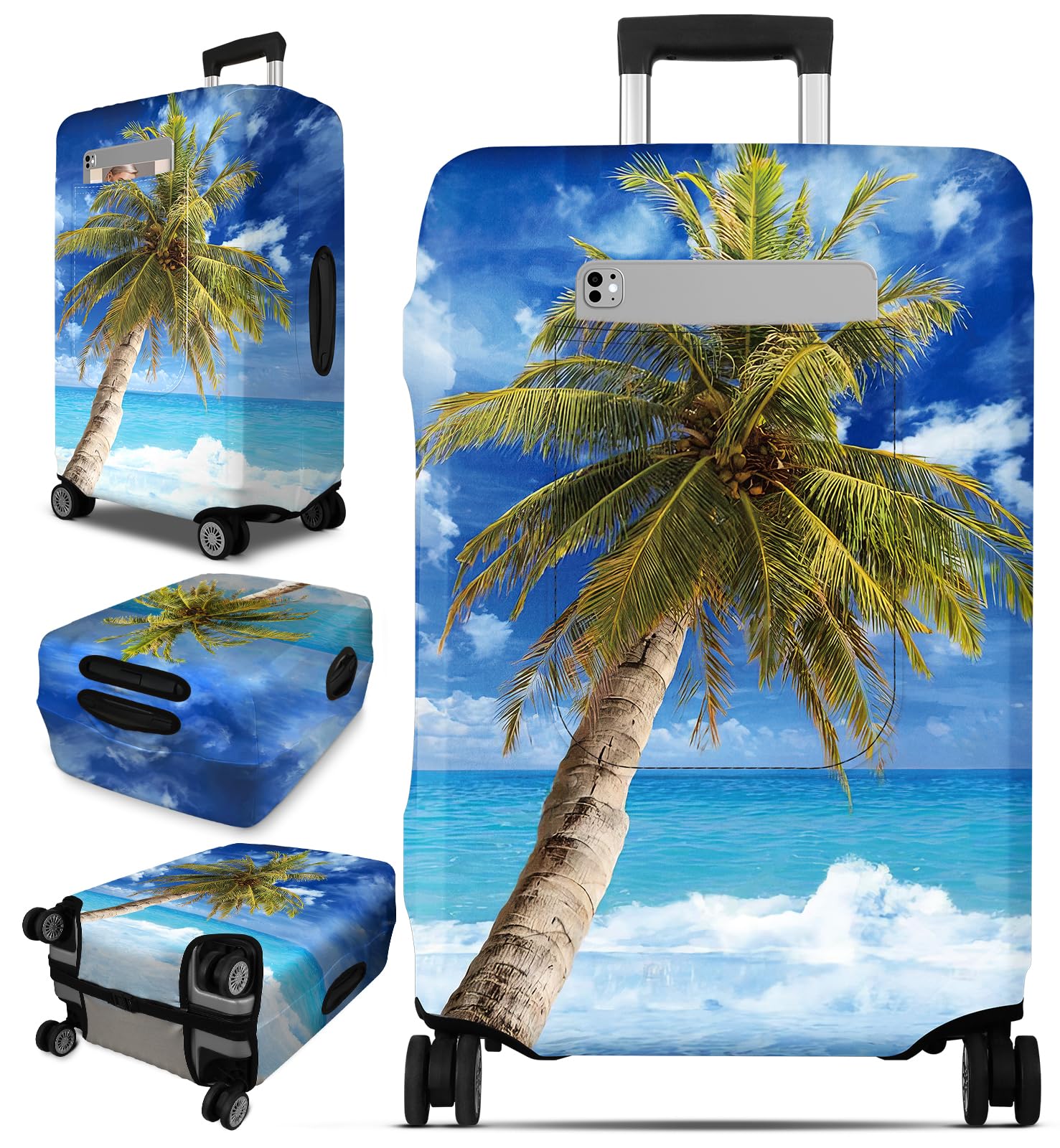 Slohif Luggage Cover for Suitcase Tsa Approved Protector - Luggage Sleeve Large Suit Case Cover Travel Stretch Baggage Case Protective Washable Fit 18