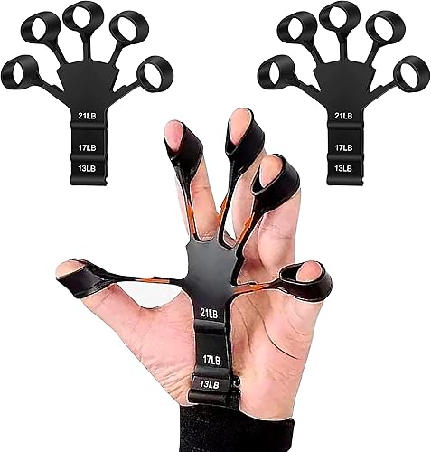 BLACKBORZ Fortalecedor de dedos, fortalecedor de agarre de mano de nivel resistente ajustable con correa de muñeca, ejercitador de dedos para
