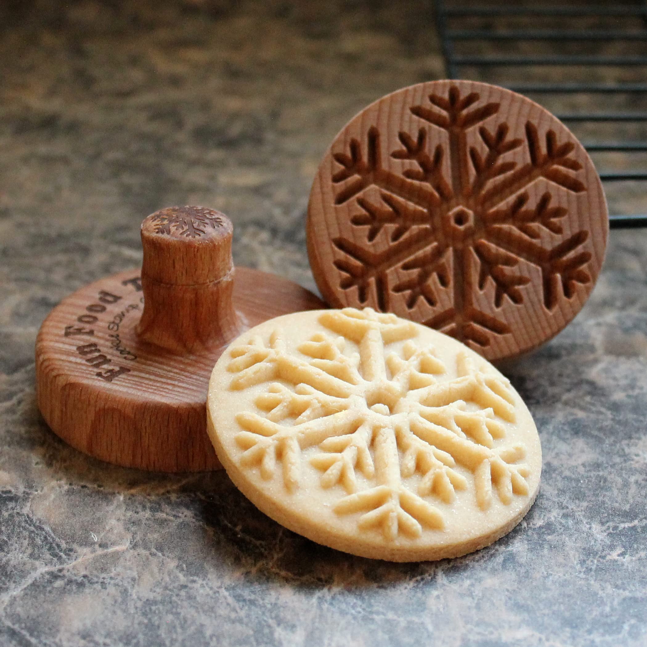 Sello de galletas de madera, 2.5 pulgadas (copo de nieve 3 CS-062)