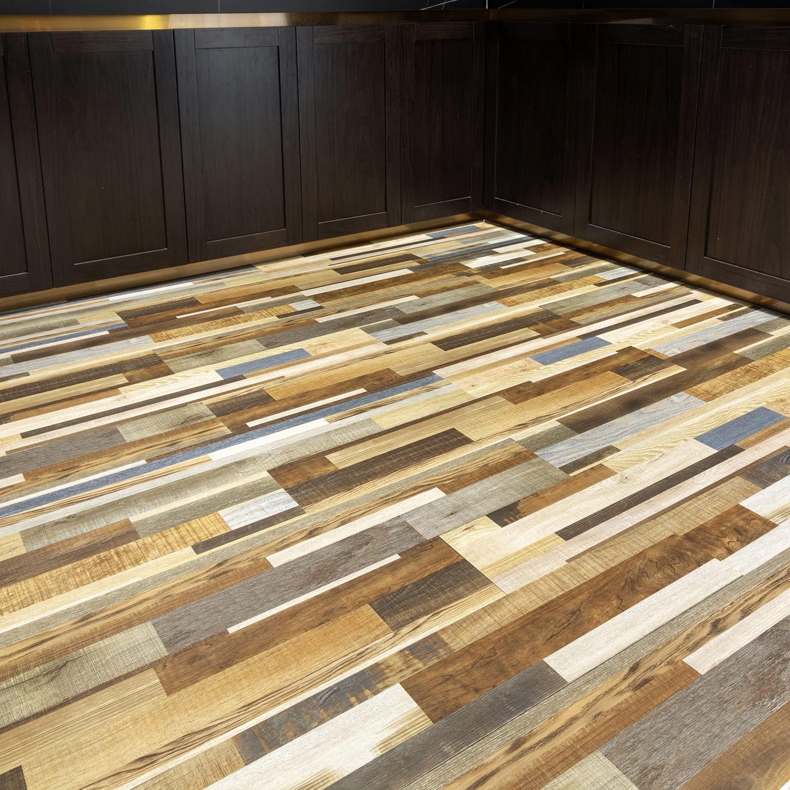 FLOREXP Vinyl Flooring - Linoleum Flooring with Wood Effect, Peel and Stick, Floor Tiles, Self-Adhesive,2.0mm 7 Pieces,Waterproof,for Kitchen, Living Room (1 m² Multi Colour)