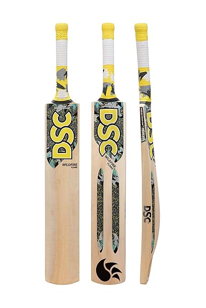 DSC Wildfire Flame Kashmir Willow Cricket Bat ( Size: Short Handle, Ball_ type : Tennis Ball, Playing Style : All-Round )