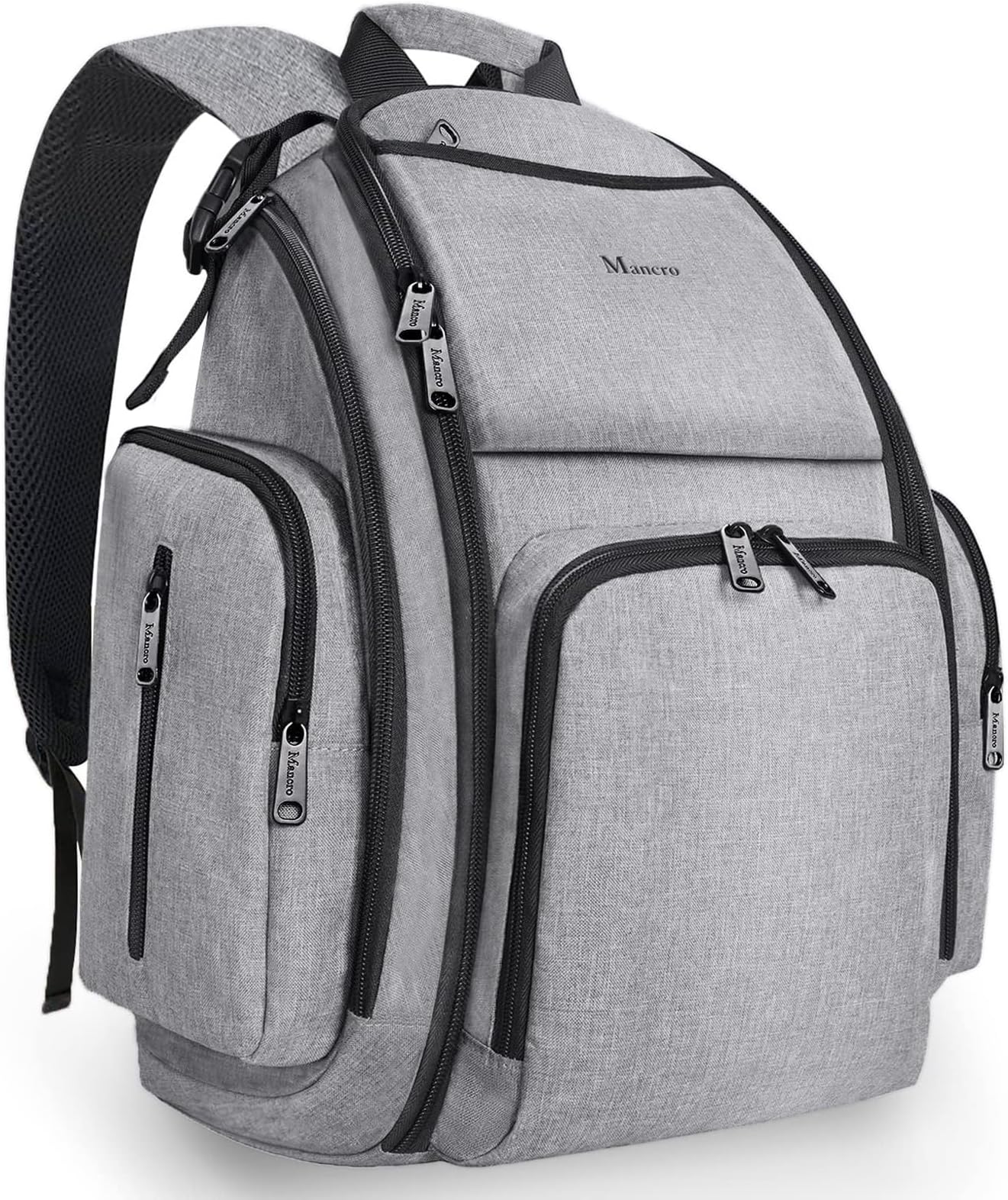 Mancro Diaper Bag Backpack, Organizer Baby Back Pack for Mom/Dad with Stroller Straps, Changing Pad & Insulated Pockets, Water Resistant Maternity Nappy Bags for Travel with Boys/Girls Care