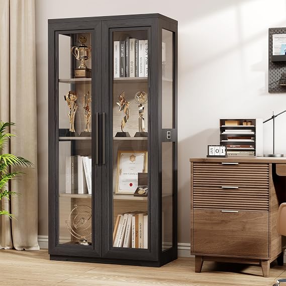 BROTTAR Display Cabinets with Glass Doors & Human Body Sensing