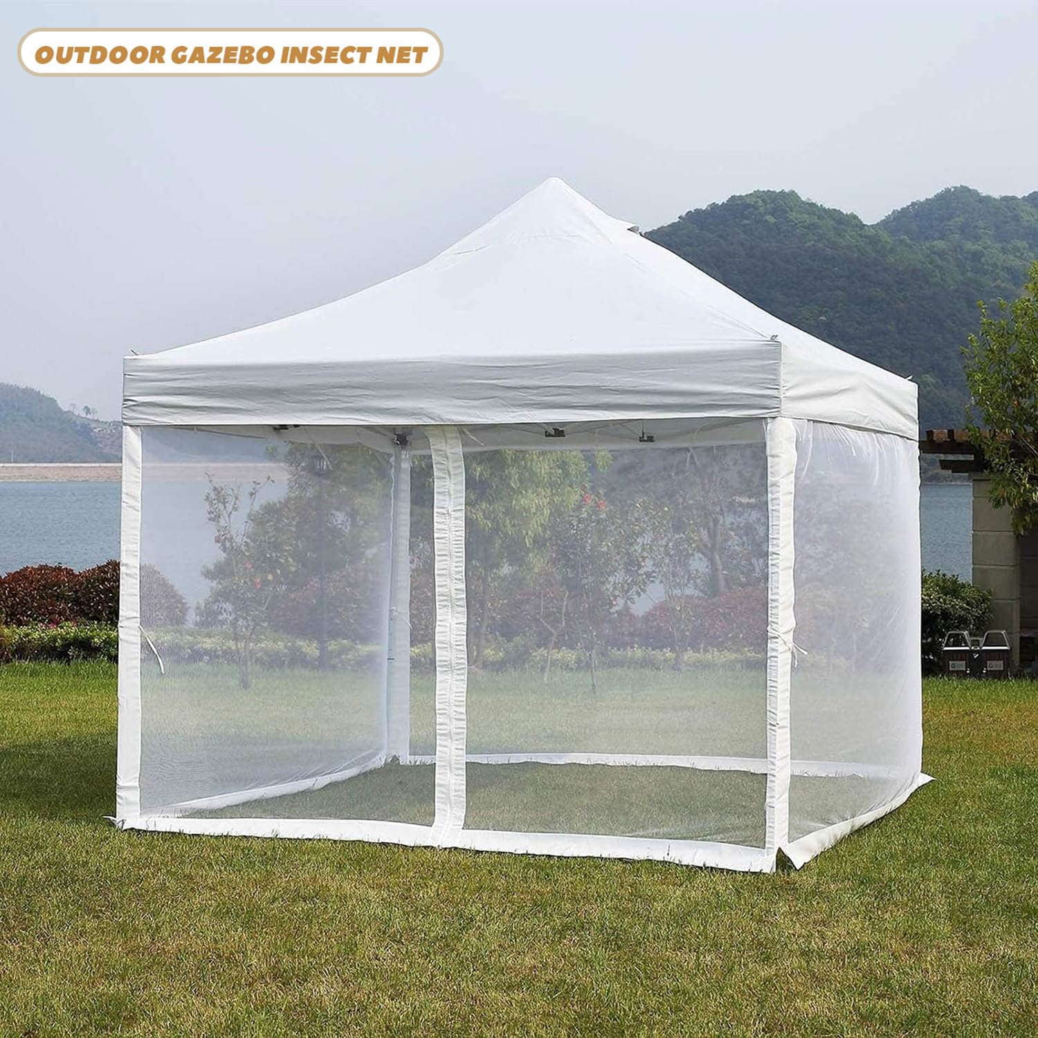 Moustiquaire de Remplacement pour Gazebo,3 x 3m