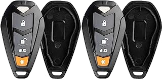 KeylessOption Keyless Entry Remote Control Starter Car Key Fob Case Shell Outer Cover Button Pad For Viper EZSDEI7141 474V (Pack of 2)