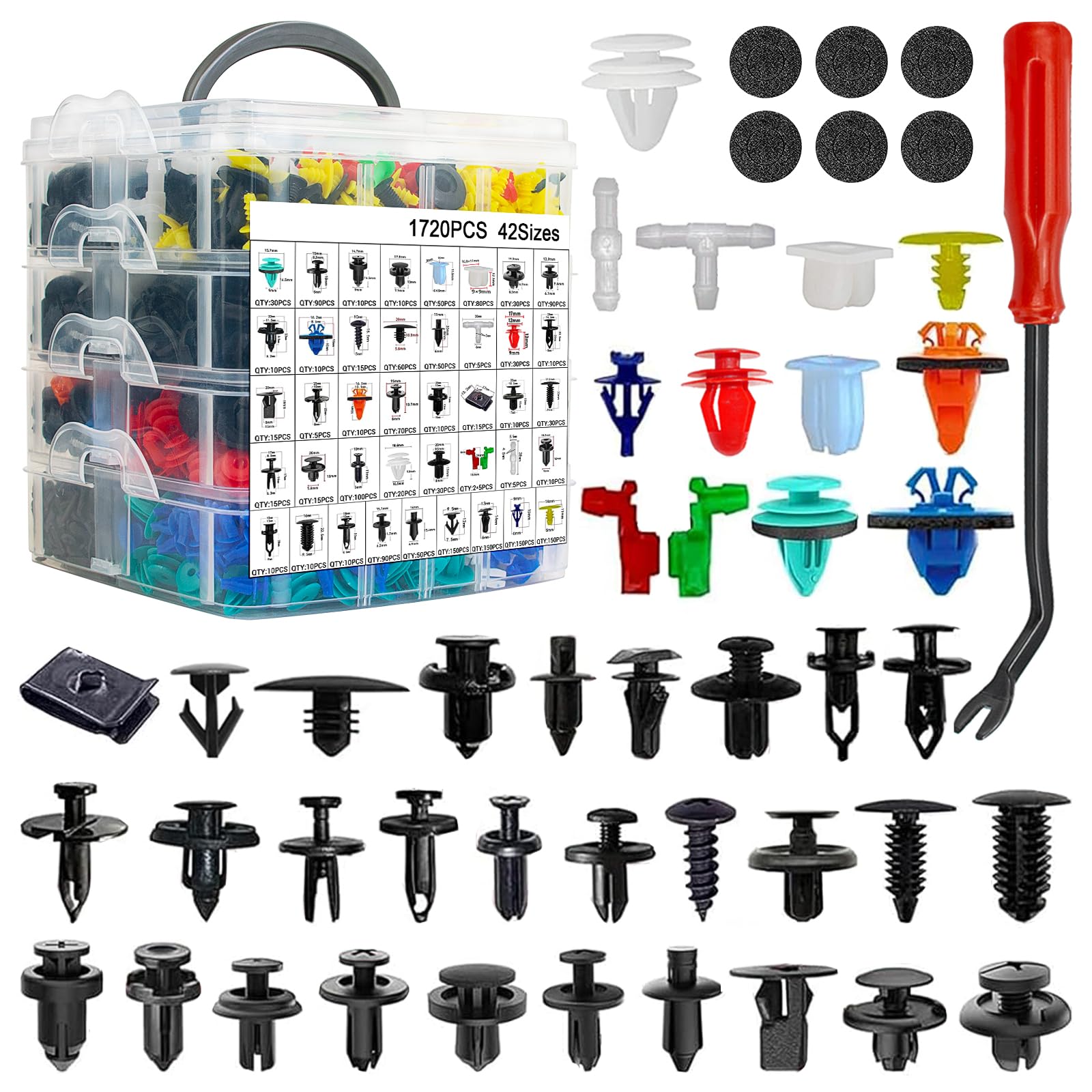 2041 Pcs Bumper Clips Car Retainer Clips Auto Fasteners Assortment Plastic Push Rivets Fender Clips - 42 Most