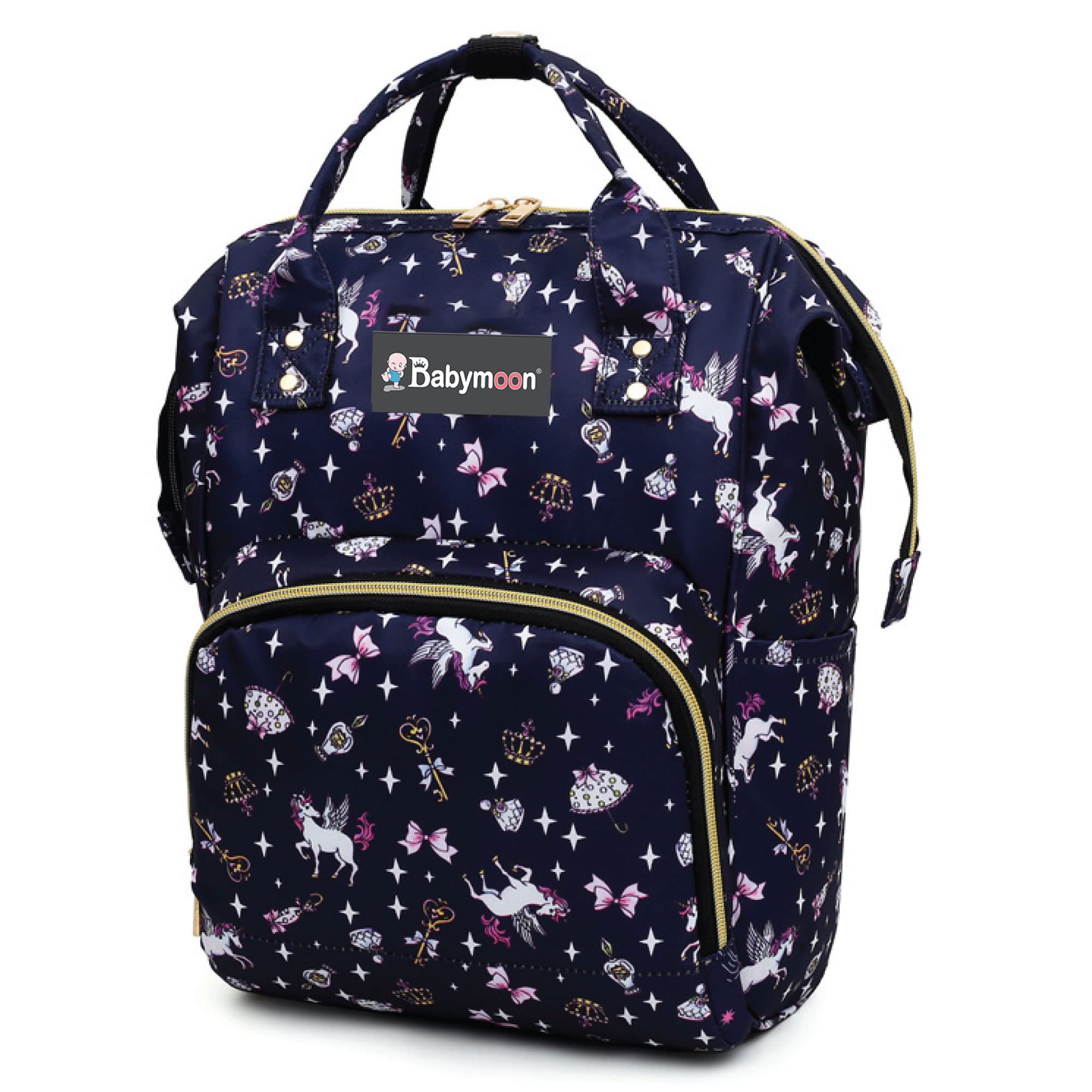 BabyMoon Mother Diaper Bag Lightweight Multifunctional Travel Unisex Diaper Backpack - Dark blue-picture-31