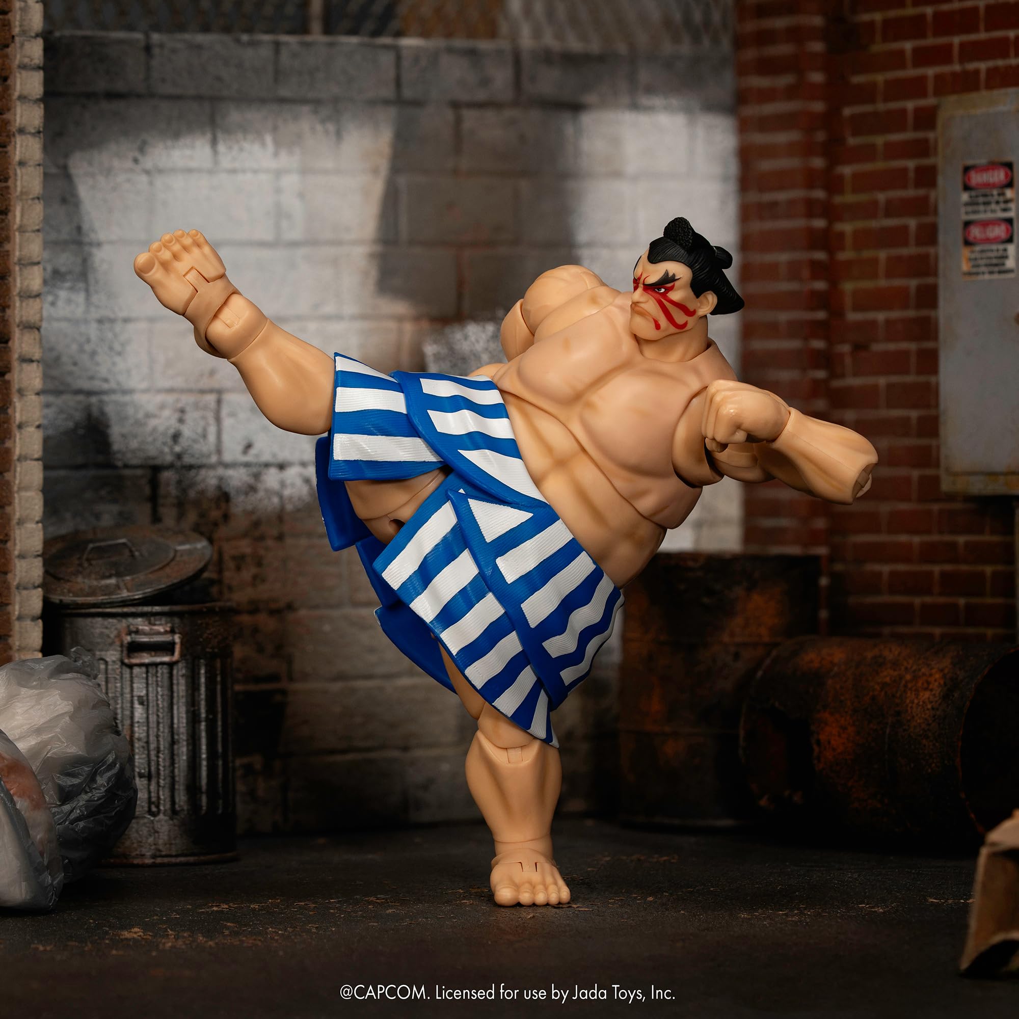 Jada Toys Street Fighter figurka E. Honda (16 cm) - ruchoma figurka kolekcjonerska i akcji z Street Fighter 2: The Final Challengers, z alternatywną głową, rękami i akcesoriami, od 13 lat