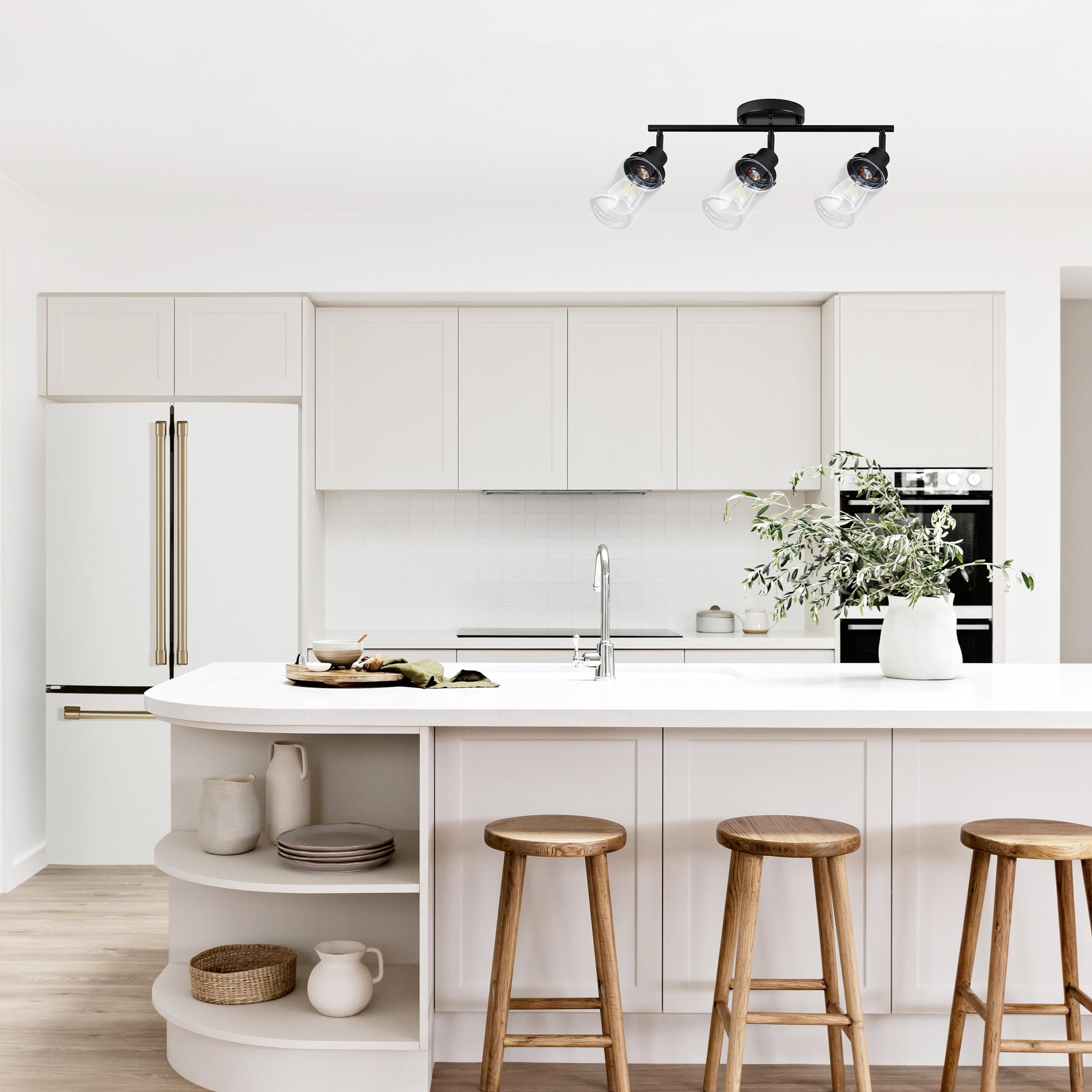 Yaohong 3 Light Track Lighting Kit Track Light Fixtures Rotatable ...