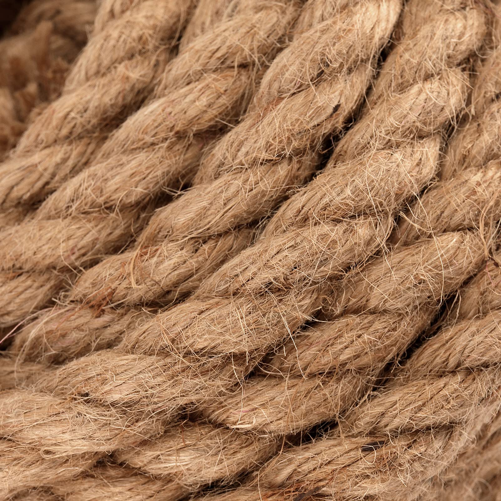 PINGEUI Corda di Iuta Naturale, 50 m x 10 mm, Corda di Canapa Intrecciata, per Giardino, Artigianato, Campeggio, Imballaggi e Decorazioni