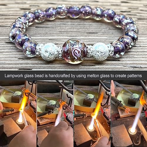 Miniatura 6 de ARTSY Crafts Glow in the Dark Firefly Beads Bracelet for Women, Luminous Glass Beads Healing Crystal Glowing Beaded Bracelets, Mermaid Bracelet,