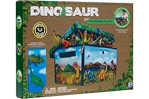 ZipBin Dinosaur Play Mat and Toy Box: Gigantic Double-Sided Dino Playmat with...