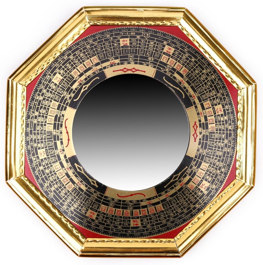 Traditional Chinese Feng Shui Convex Alloy Bagua Mirror & Concave Bagua Mirror (Concave 4.7")