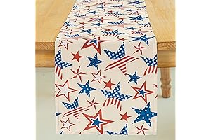 Patriotic Freedom Stars Table Runner - 4th of July Table Decor