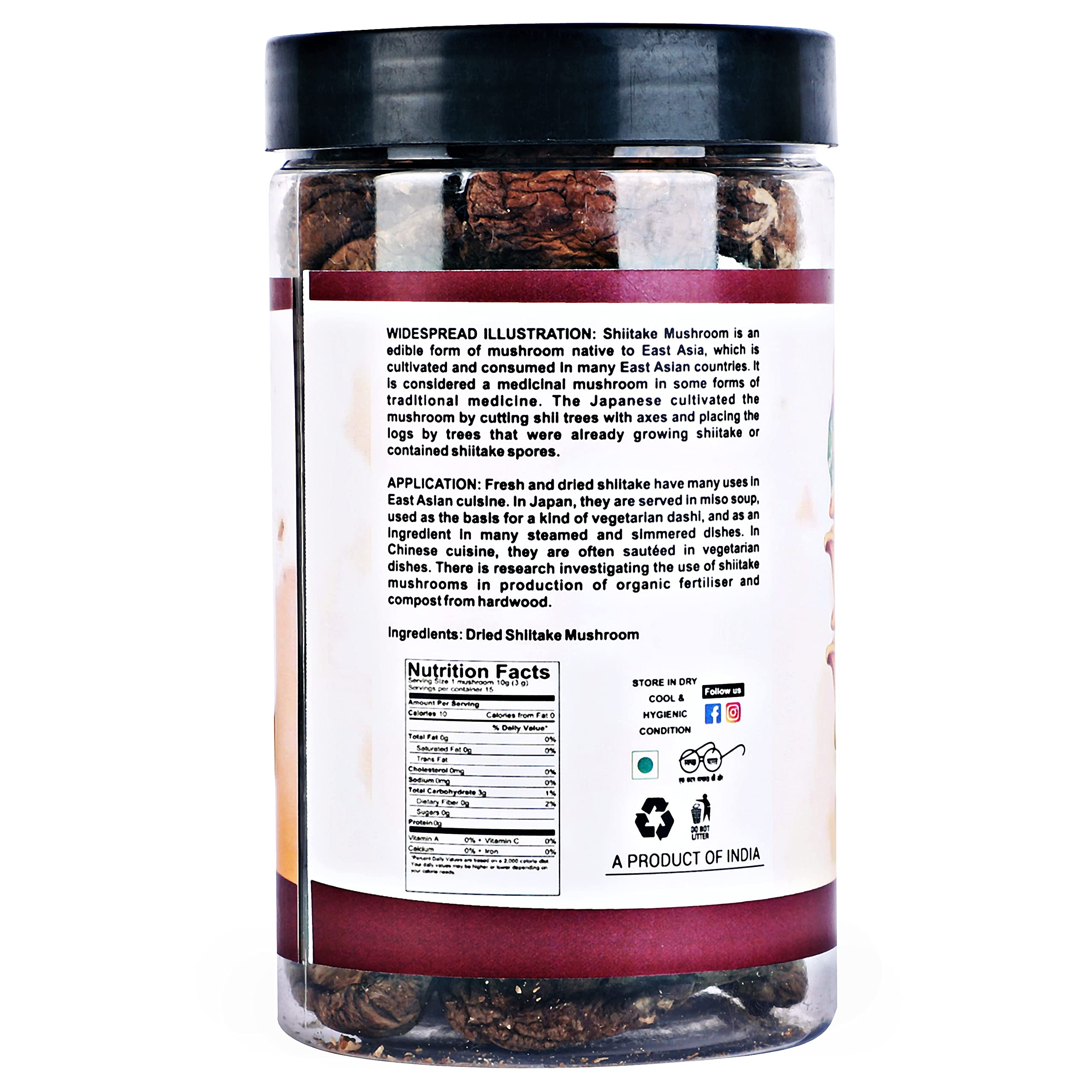 Nourcery Dried Shiitake Mushroom, 50gm (Sawtooth Oak Mushroom) 4