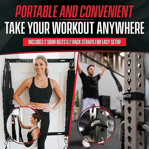 Miniatura 9 de Resistance Cord Strength System, with Interchangeable Handles, Protective Nylon Sleeves, Foot Straps, Anchor Straps, and Carrying Bag. Perfect for