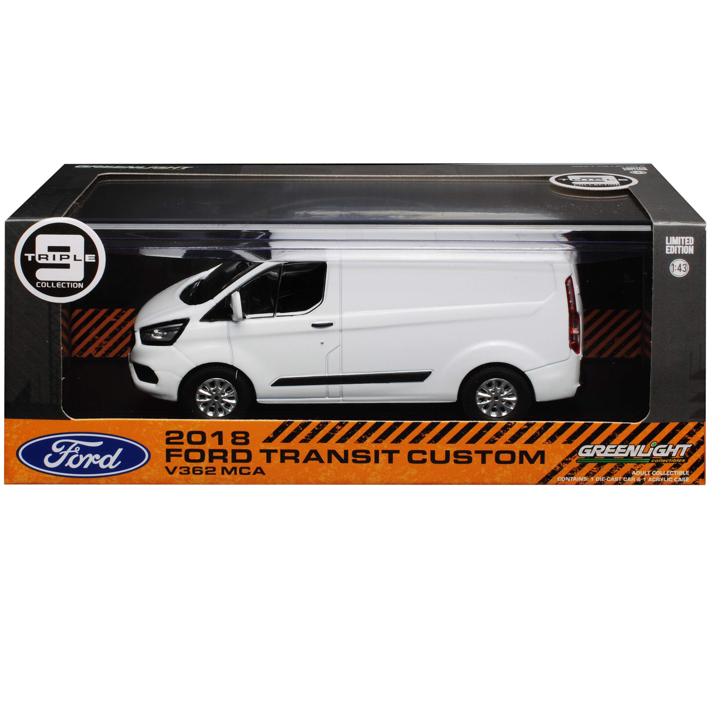Generisch F*o*r*d Transit Tourneo Custom Kasten Transporter Weiss Modell Ab 2012 Version Ab Facelift 2018 1/43 Greenlight Modell Auto