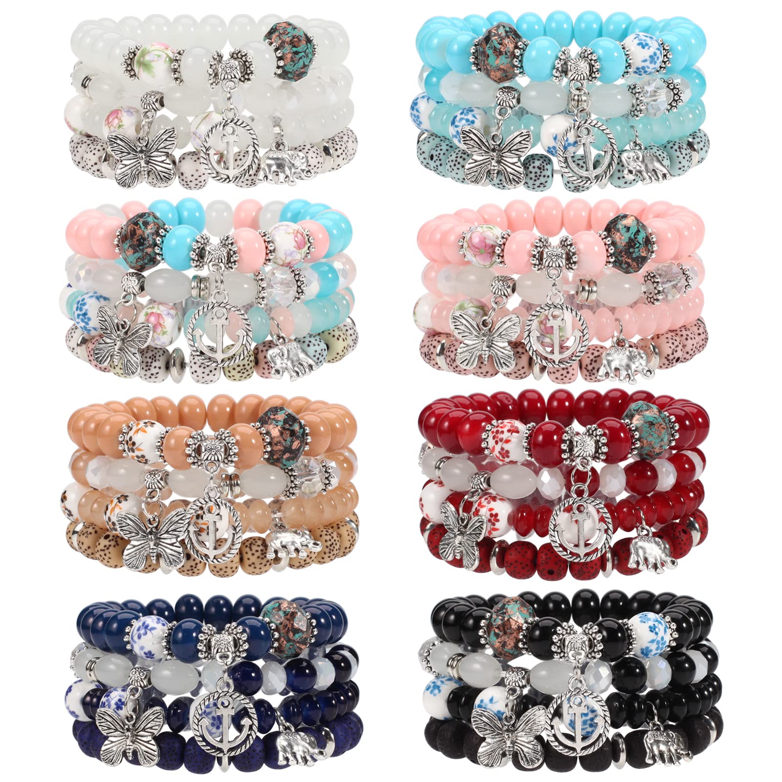 Boho Bracelets for Women Stretch Beads Bracelets Butterfly Bracelet Jewelry