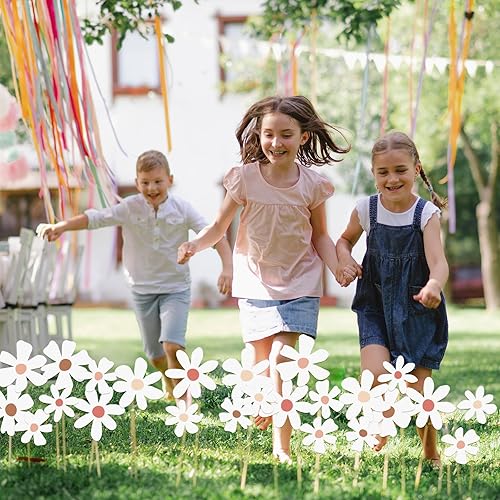 Miniatura 7 de Whaline 280 piezas de confeti de margaritas con confeti de flores, estilo bohemio, estilo floral, confeti, decoración de fiesta para baby shower,