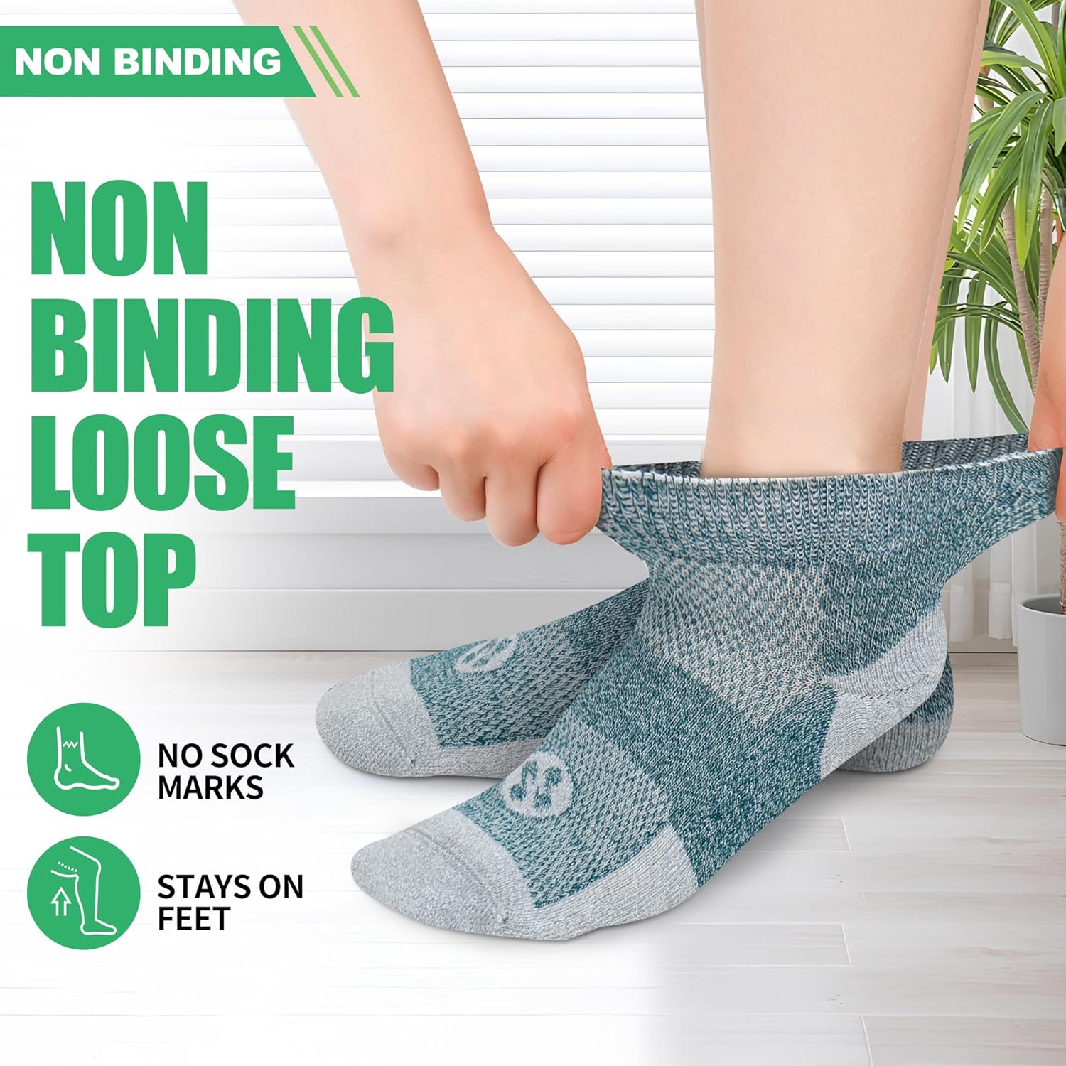 Diabetic Socks for Men,4 & 6 Pairs Low Cut Bamboo Viscose Wide Mens Diabetic Socks Size 9-11 10-13 - Image 3