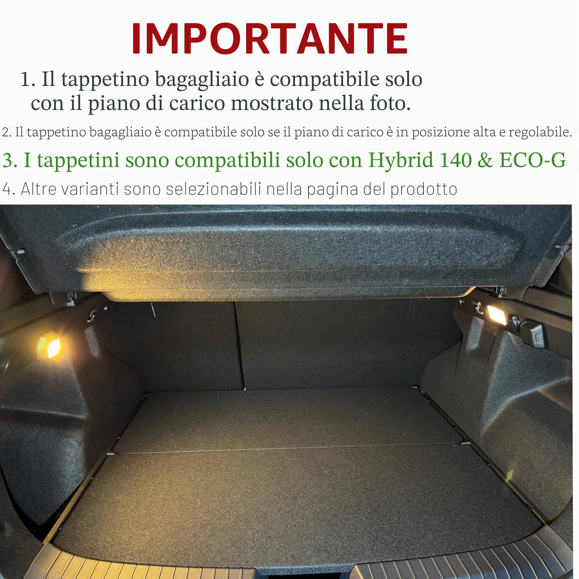 ELMASLINE 3D Tappetini Gomma e Vasca Baule per Dacia Duster 3 2024-2025 TCE 130 Mild Hybrid (2024-2025) pianale di carico superiore (regolabile) | Tappetini Auto | Vasca per il bagagliaio Accessori