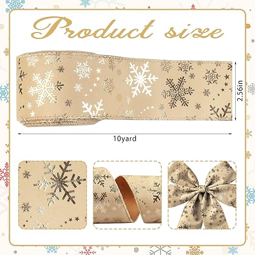 Miniatura 2 de Glodecart 2 rollos de cinta de Navidad para lazos de corona, regalos, cinta de terciopelo rojo y verde para envolver regalos, suministros de fiesta,