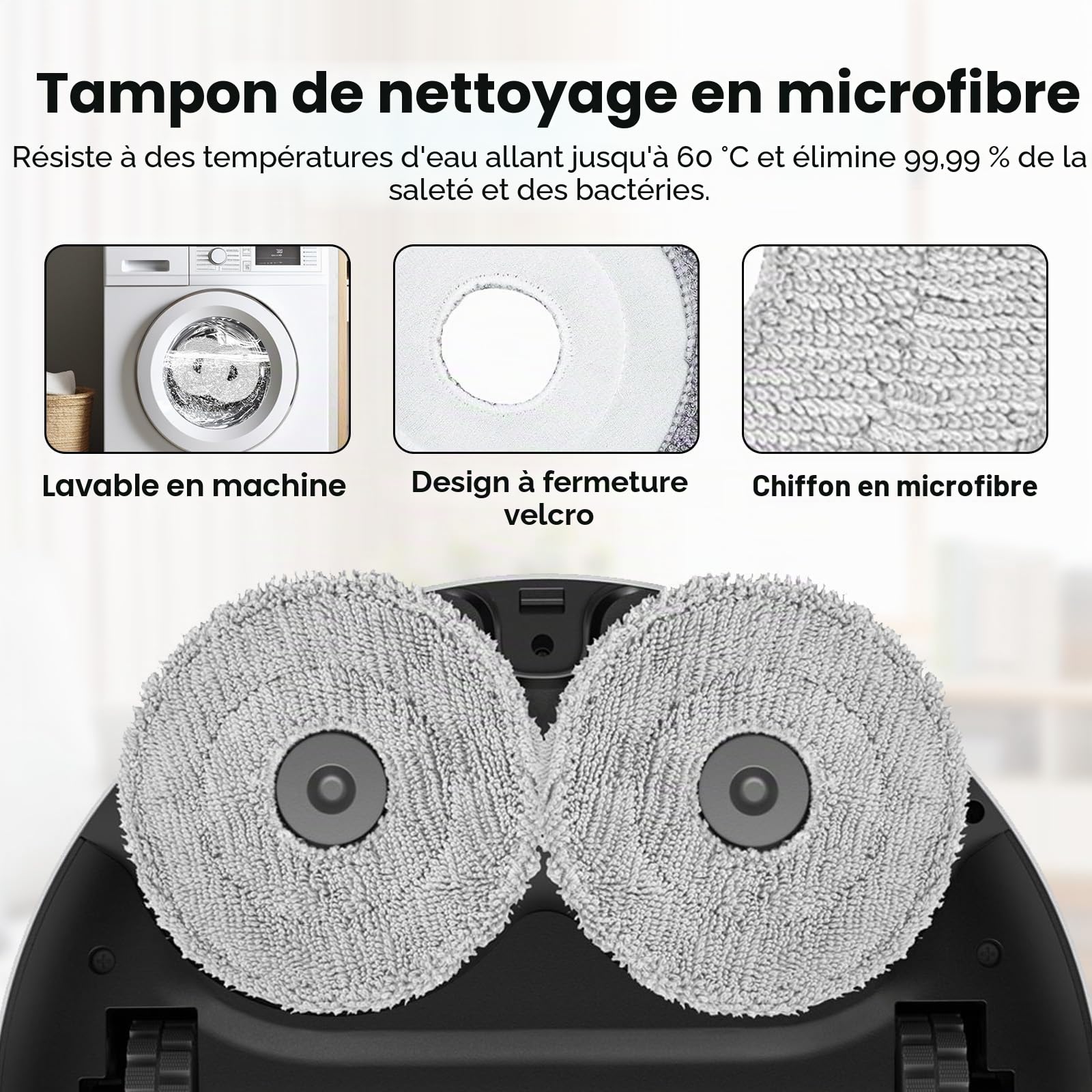 Lot de 24 accessoires pour robot aspirateur Dreame L10s Pro Ultra Heat / L10s Ultra Gen 2 / X30 Ultra & MOVA E30 Ultra, 1 brosse principale, 6 sacs à poussière, 6 tampons de nettoyage, 4 filtres, 6