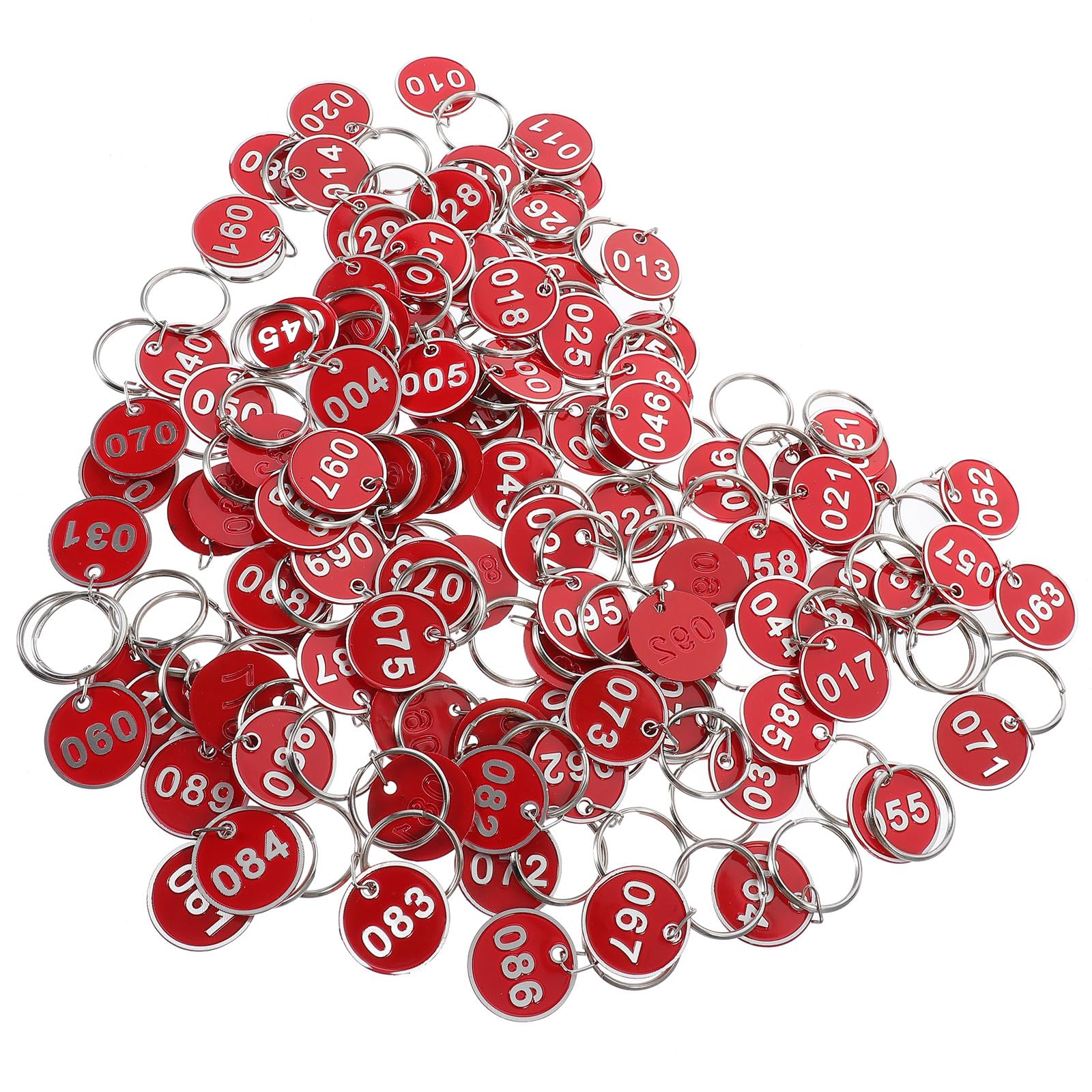 ULTECHNOVO 100 Pezzi Targhette Numerate Portaoggetti per Chiavi in Lega di Alluminio, con Anello, per Armadietto Spa e Guardaroba