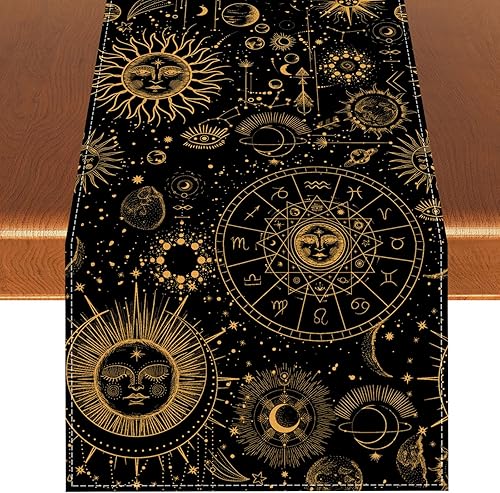 Ouija - Tableros decorativos de Ouija, camino de mesa de astrología, decoración de luna oculta, decoración y suministros para mesa de cocina del