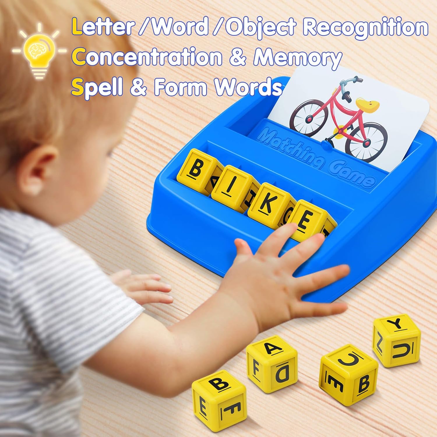 HahaGift Educational Toys for 3-5 Year Old Boy Girl Gifts, Matching Letter Learning Games Activities, Ideal Christmas Birthday Gift for Toddler Kids Age 3 4 5 6 7 Year Olds Boys Girls Blue image 4 of 7 B08HTZDNPV