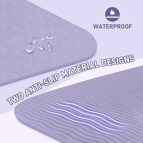 Miniatura 7 de Tapete de yoga plegable para viajes, de 72 x 32 x 0.32 pulgadas, tapete de ejercicio plegable de 0.315 in de grosor, tapete de pilates