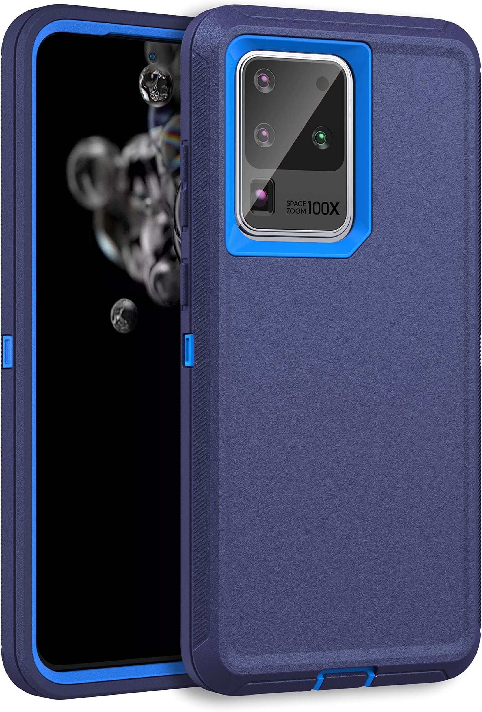 MXX Compatible with Samsung Galaxy S20 Ultra Case, 3-Layer Super Protective Full Heavy Duty Tough Rugged Bumper Cover, Shock & Dust Proof, Made for Galaxy s20 Ultra Phone Case 5G (Blue)