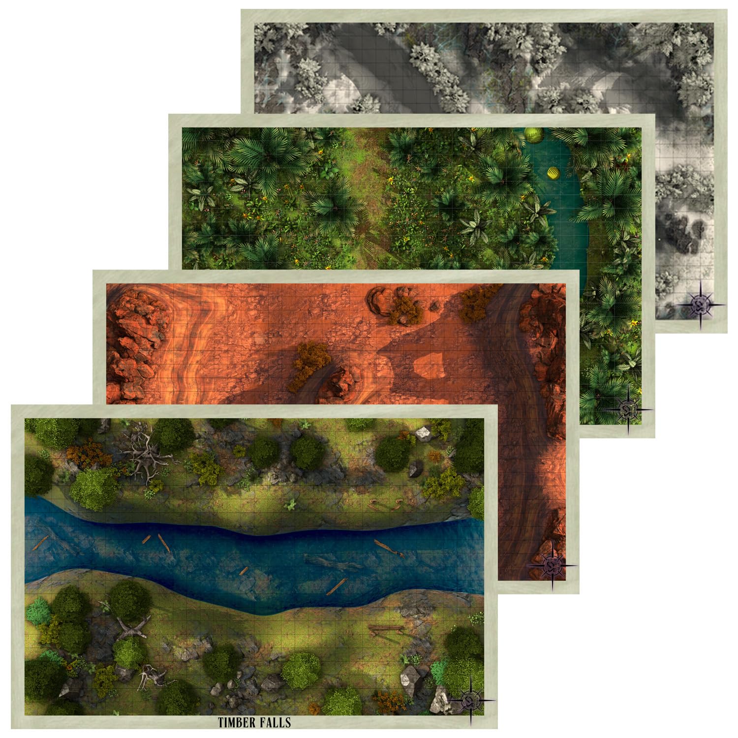 Hekate's Hoard Battle Mat Maps 4 Pack Wild Frontiers Bundle 04