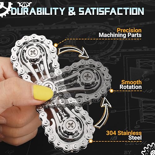 Miniatura 3 de Sprocket Fidget Chain Bike Spinner Toy para niños y adultos, engranaje giratorio de mano para niño y hombre, juguete de escritorio EDC novedoso