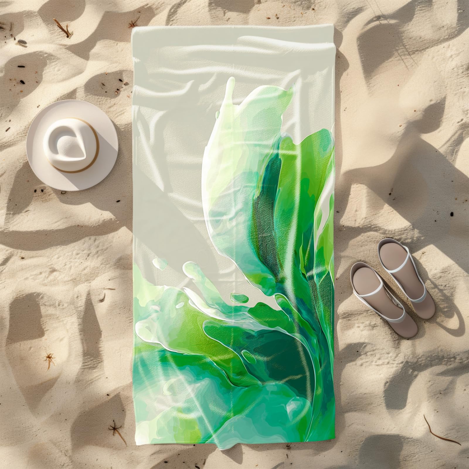 Générique Serviette de Plage 90X180 Modèle Vert Pomme