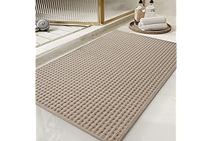 tchdio Checkered Bath Mat - Luxurious Comfort for Your Bathroom Haven